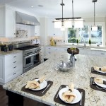 White kitchen with granite counter | Cardoso Electrical Services